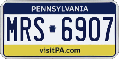 PA license plate MRS6907