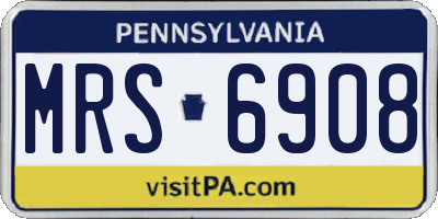 PA license plate MRS6908