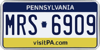 PA license plate MRS6909