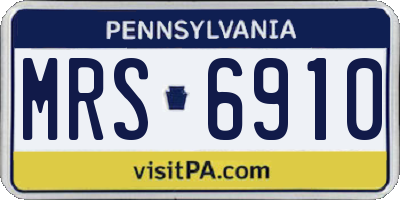 PA license plate MRS6910