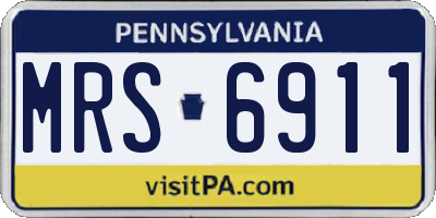 PA license plate MRS6911