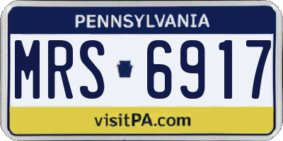 PA license plate MRS6917