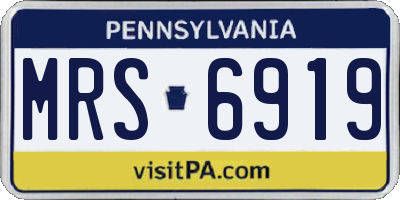 PA license plate MRS6919