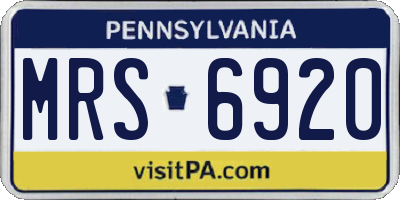 PA license plate MRS6920