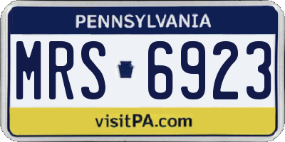 PA license plate MRS6923
