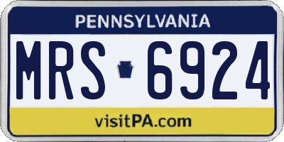 PA license plate MRS6924