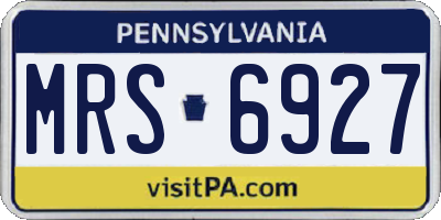 PA license plate MRS6927
