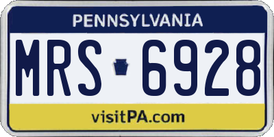 PA license plate MRS6928