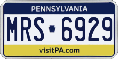 PA license plate MRS6929