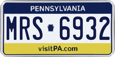 PA license plate MRS6932
