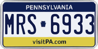 PA license plate MRS6933