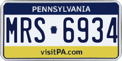 PA license plate MRS6934