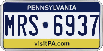 PA license plate MRS6937