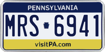 PA license plate MRS6941