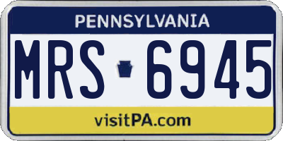 PA license plate MRS6945