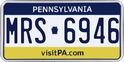 PA license plate MRS6946