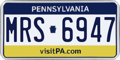 PA license plate MRS6947