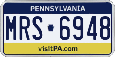 PA license plate MRS6948