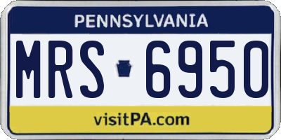 PA license plate MRS6950