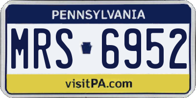 PA license plate MRS6952