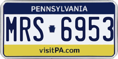 PA license plate MRS6953