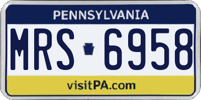 PA license plate MRS6958