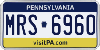 PA license plate MRS6960