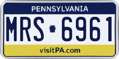 PA license plate MRS6961