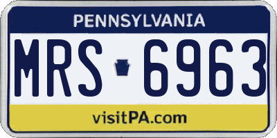 PA license plate MRS6963