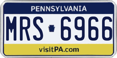 PA license plate MRS6966