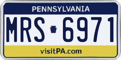 PA license plate MRS6971