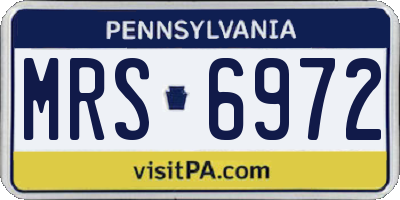 PA license plate MRS6972