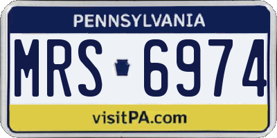 PA license plate MRS6974