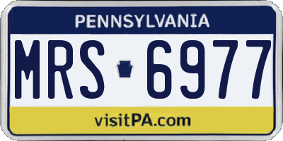 PA license plate MRS6977