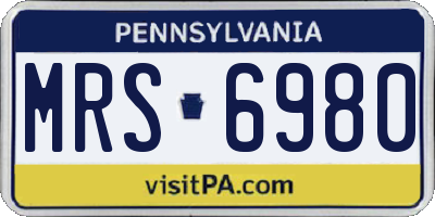 PA license plate MRS6980
