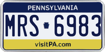 PA license plate MRS6983