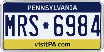 PA license plate MRS6984
