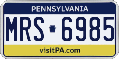 PA license plate MRS6985