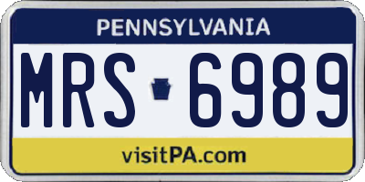 PA license plate MRS6989