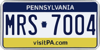 PA license plate MRS7004