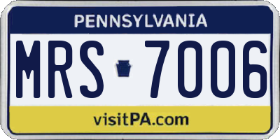 PA license plate MRS7006