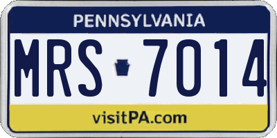 PA license plate MRS7014