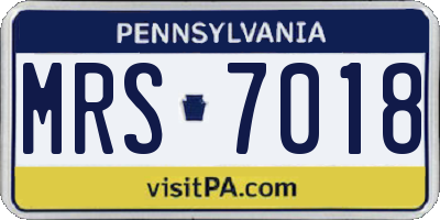 PA license plate MRS7018