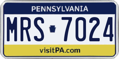PA license plate MRS7024