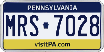 PA license plate MRS7028