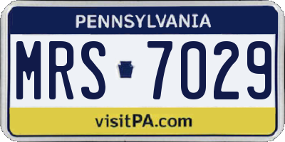 PA license plate MRS7029