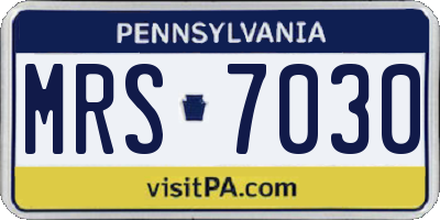 PA license plate MRS7030