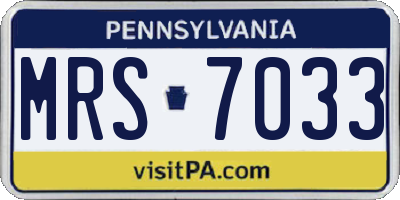 PA license plate MRS7033