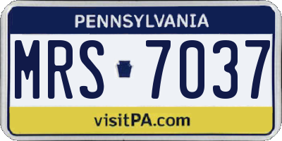 PA license plate MRS7037