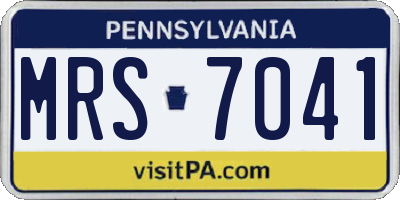 PA license plate MRS7041
